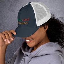 Load image into Gallery viewer, The Tamarind Man&#39;s Jam Peace Love Tamarind Trucker Cap
