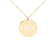 Load image into Gallery viewer, The Tamarind Man&#39;s Jam Round Laos Engraved Silver Disc Necklace
