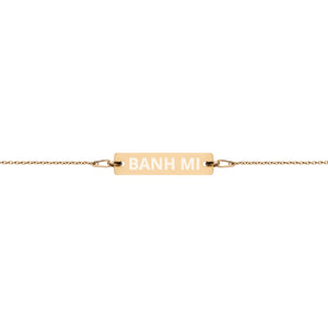 The Tamarind Man's Jam Banh Mi Engraved Silver Bar Chain Bracelet