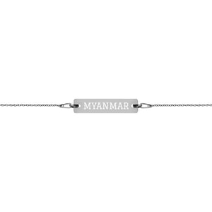 The Tamarind Man's Jam Myanmar Engraved Silver Bar Chain Bracelet