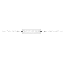 Load image into Gallery viewer, The Tamarind Man&#39;s Jam Camellia Engraved Silver Bar Chain Bracelet
