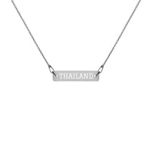 Load image into Gallery viewer, The Tamarind Man&#39;s Jam Thailand Engraved Silver Bar Chain Necklace
