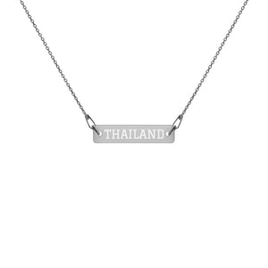 The Tamarind Man's Jam Thailand Engraved Silver Bar Chain Necklace