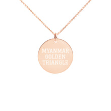 Load image into Gallery viewer, The Tamarind Man&#39;s Jam Myanmar Golden Triangle Engraved Silver Disc Necklace
