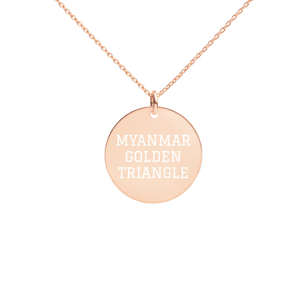 The Tamarind Man's Jam Myanmar Golden Triangle Engraved Silver Disc Necklace