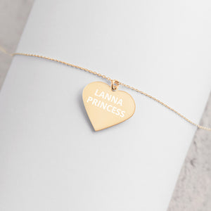 The Tamarind Man's Jam Lanna Princess Engraved Silver Heart Necklace