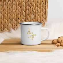 Load image into Gallery viewer, The Tamarind Man&#39;s Jam Save The Bees and Love Enamel Mug
