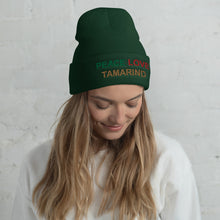 Load image into Gallery viewer, The Tamarind Man&#39;s JamPeace Love Tamarind Cuffed Beanie
