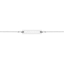 Load image into Gallery viewer, The Tamarind Man&#39;s Jam Plumeria Engraved Silver Bar Chain Bracelet
