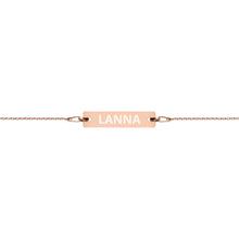 Load image into Gallery viewer, The Tamarind Man&#39;s Jam Lanna Engraved Silver Bar Chain Bracelet
