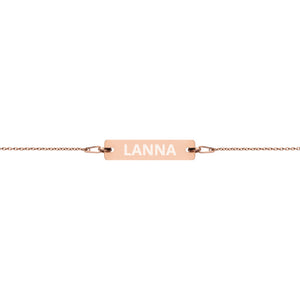 The Tamarind Man's Jam Lanna Engraved Silver Bar Chain Bracelet