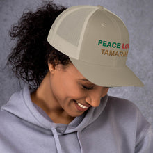 Load image into Gallery viewer, The Tamarind Man&#39;s Jam Peace Love Tamarind Trucker Cap
