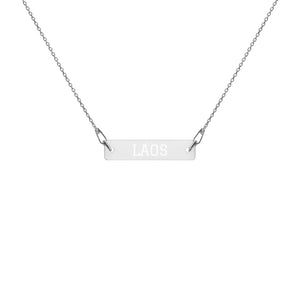 The Tamarind Man's Jam Laos Engraved Silver Bar Chain Necklace