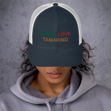 Load image into Gallery viewer, The Tamarind Man&#39;s Jam Peace Love Tamarind Trucker Cap
