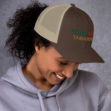 Load image into Gallery viewer, The Tamarind Man&#39;s Jam Peace Love Tamarind Trucker Cap
