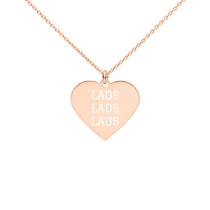 The Tamarind Man's Jam Laos Engraved Silver Heart Necklace