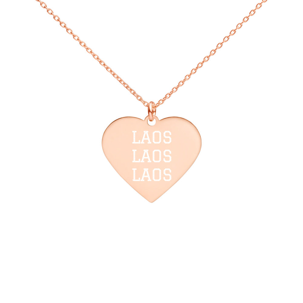 The Tamarind Man's Jam Laos Engraved Silver Heart Necklace