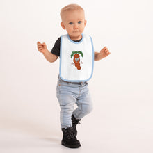 Load image into Gallery viewer, The Tamarind Man&#39;s Jam Tam Tam Embroidered Baby Bib
