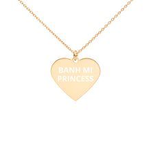 Load image into Gallery viewer, The Tamarind Man&#39;s Jam Banh Mi Princess Engraved Silver Heart Necklace
