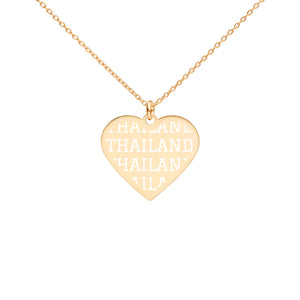 The Tamarind Man's Jam Thailand Engraved Silver Heart Necklace