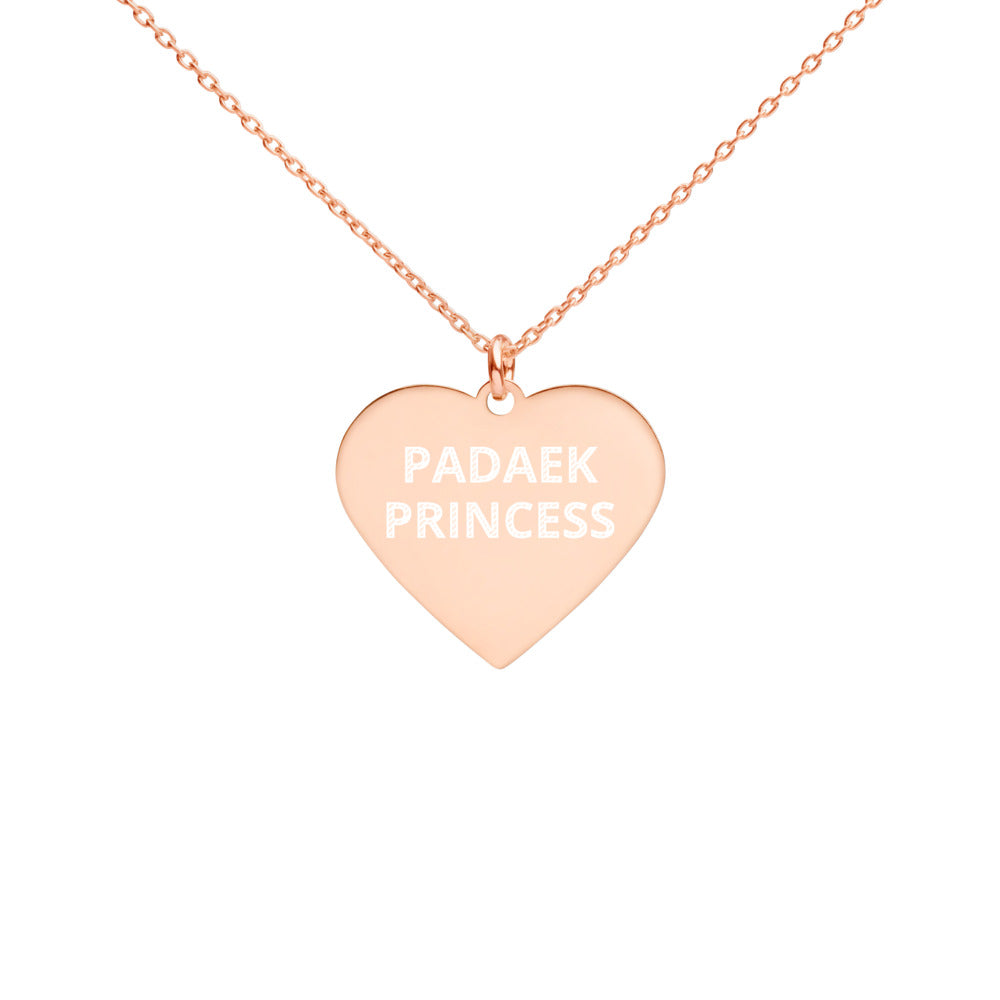 The Tamarind Man's Jam Padaek Princess Engraved Silver Heart Necklace