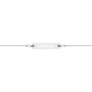 The Tamarind Man's Jam Lanna Engraved Silver Bar Chain Bracelet