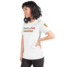 Load image into Gallery viewer, The Tamarind Man&#39;s Jam Peace Love Tamarind Short-Sleeve Unisex T-Shirt
