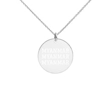 Load image into Gallery viewer, The Tamarind Man&#39;s Jam Myanmar Engraved Silver Disc Necklace
