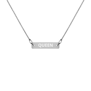 The Tamarind Man's Jam Queen Engraved Silver Bar Chain Necklace