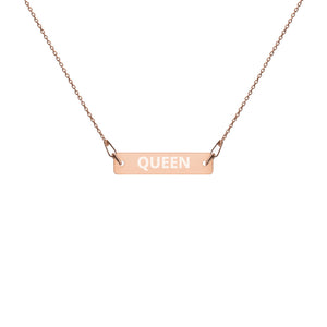 The Tamarind Man's Jam Queen Engraved Silver Bar Chain Necklace