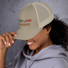 Load image into Gallery viewer, The Tamarind Man&#39;s Jam Peace Love Tamarind Trucker Cap
