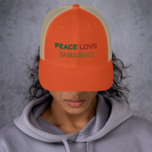 Load image into Gallery viewer, The Tamarind Man&#39;s Jam Peace Love Tamarind Trucker Cap
