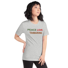 Load image into Gallery viewer, The Tamarind Man&#39;s Jam Peace Love Tamarind Short-Sleeve Unisex T-Shirt
