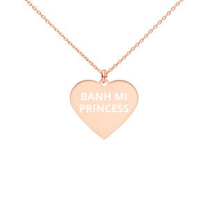 The Tamarind Man's Jam Banh Mi Princess Engraved Silver Heart Necklace