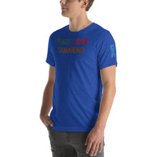 Load image into Gallery viewer, The Tamarind Man's Jam Peace Love Tamarind Special Colon Cancer Awareness Short-Sleeve Unisex T-Shirt

