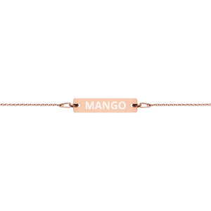 The Tamarind Man's Jam Mango Engraved Silver Bar Chain Bracelet