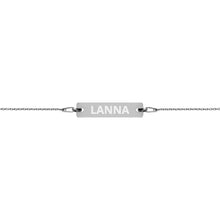 Load image into Gallery viewer, The Tamarind Man&#39;s Jam Lanna Engraved Silver Bar Chain Bracelet
