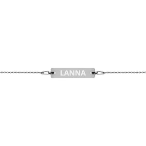 The Tamarind Man's Jam Lanna Engraved Silver Bar Chain Bracelet