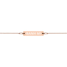 Load image into Gallery viewer, The Tamarind Man&#39;s Jam Banh Mi Engraved Silver Bar Chain Bracelet
