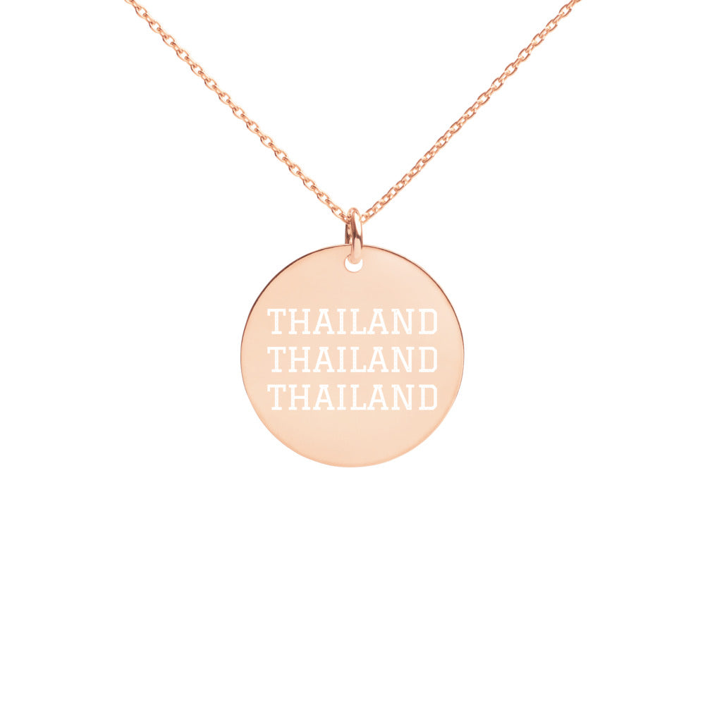 The Tamarind Man's Jam Thailand Engraved Silver Disc Necklace