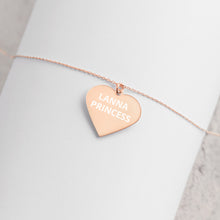 Load image into Gallery viewer, The Tamarind Man&#39;s Jam Lanna Princess Engraved Silver Heart Necklace
